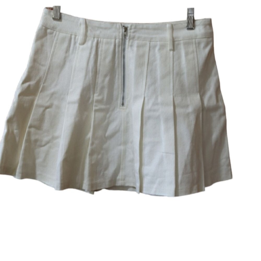 Altar'd State Cream Pleated Micro Mini Skirt Medium